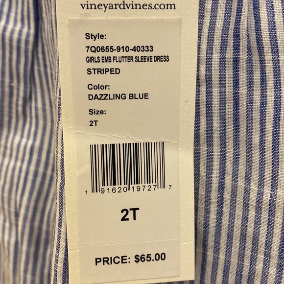 Vineyard Vines Flutter Sleeve Summer Dress with embroidery - Picture 4 of 4